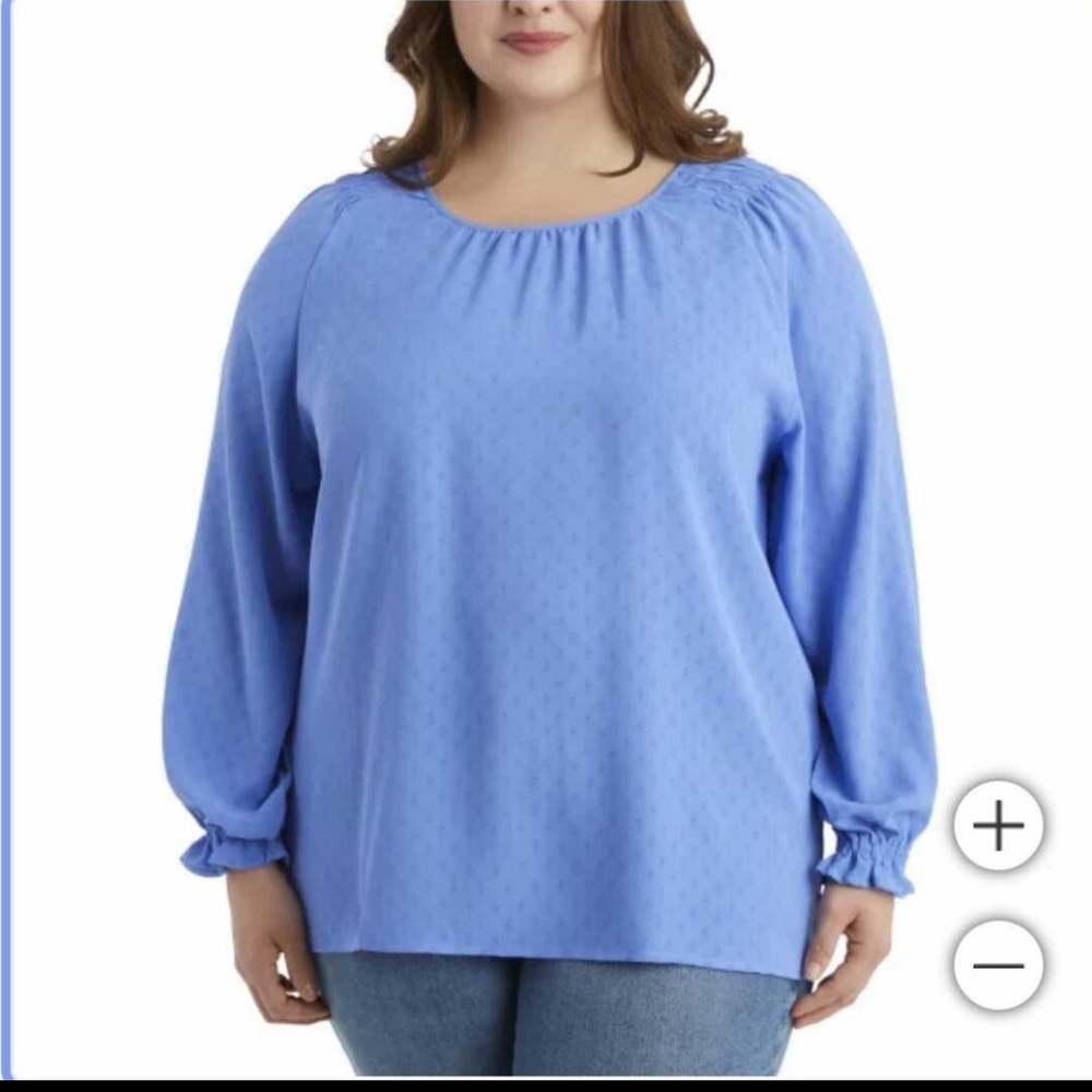 Jessica Simpson Blue Puff Sleeve Blouse